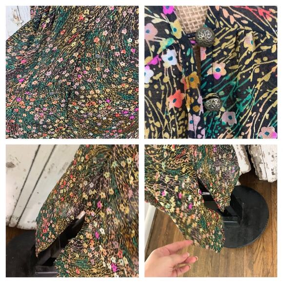 Anthropologie Akemi + Kin Valencia black floral dress - Picture 6 of 7